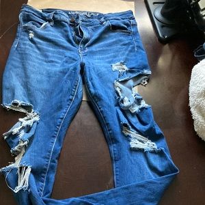 American Eagle hi-rise jeggings destroyed